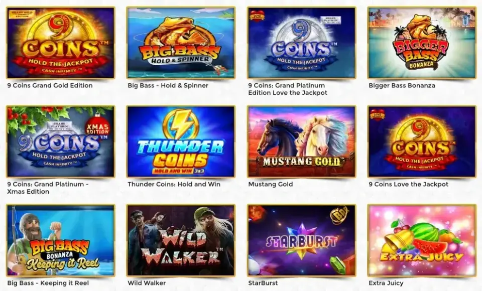 Vue de la s&eacute;lection de jeux affich&eacute;e par Unique Casino.
