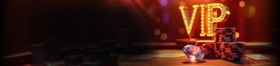 Visuel VIP avec enseigne lumineuse et jetons de casino